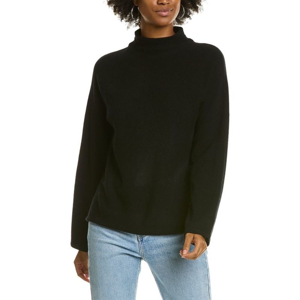 InCashmere Wide Mock Neck Cashmere Sweater